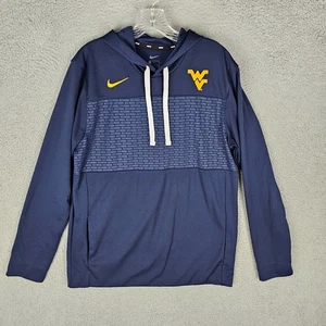 Virginia Mountaineers Hoodie Mens Medium Blue Swoosh Nike NCAA Football Sports - Picture 1 of 8