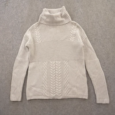Свитер женский Banana Republic Todd Duncan маленький бежевый шотландский кашемировый кабель - Изображение 1 из 4