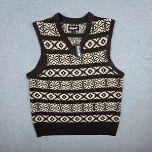 NUEVO CON ETIQUETAS Only NY Suéter Chaleco Para Hombres Talla Grande Cuello en V 70% Lana de Cordero Marrón Beige - Imagen 1 de 14