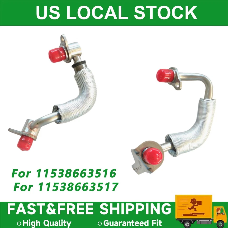 Set of 2pcs Turbocharger Coolant Hose For BMW 320i 328i 11538663516 11538663517 Foto 1 de 4
