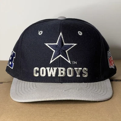 Vintage Dallas Cowboys Starter Hat Cap Fitted 7 3/8 Navy Gray Wool Mens 90s Foto 1 de 4