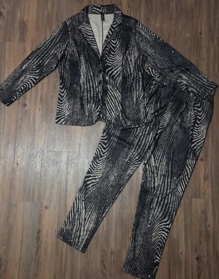 Conjunto de traje blazer y pantalón Good Time USA talla 1x Foto 1 de 4