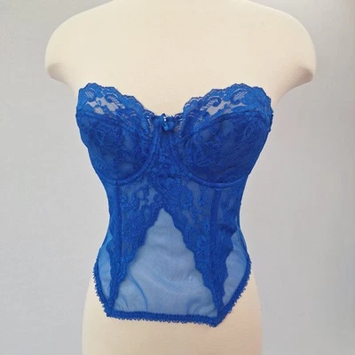 Vintage Lady Marlene Lace Corset Top Bustier Bodysuit Burlesque Cabaret Chemise - Image 1 of 4