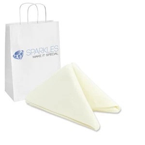 10 pcs 17"x17" inch Polyester Cloth Napkin - Ivory - Wedding Linen of - Picture 1 of 6