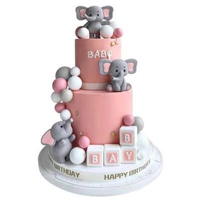28 Pcs Elephant Cake Toppers Balls Cake Decorations DIY Cake Topper for Boy G... - Image 1 of 4