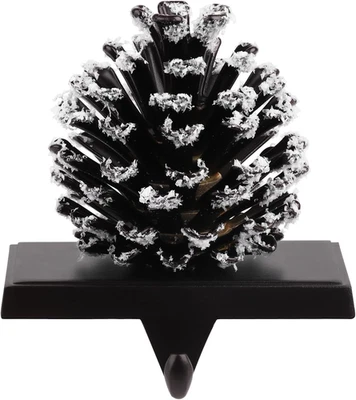 Medias de Navidad con cono de pino con copo de nieve, 3D marrón metal abrigo Stocki Foto 1 de 4