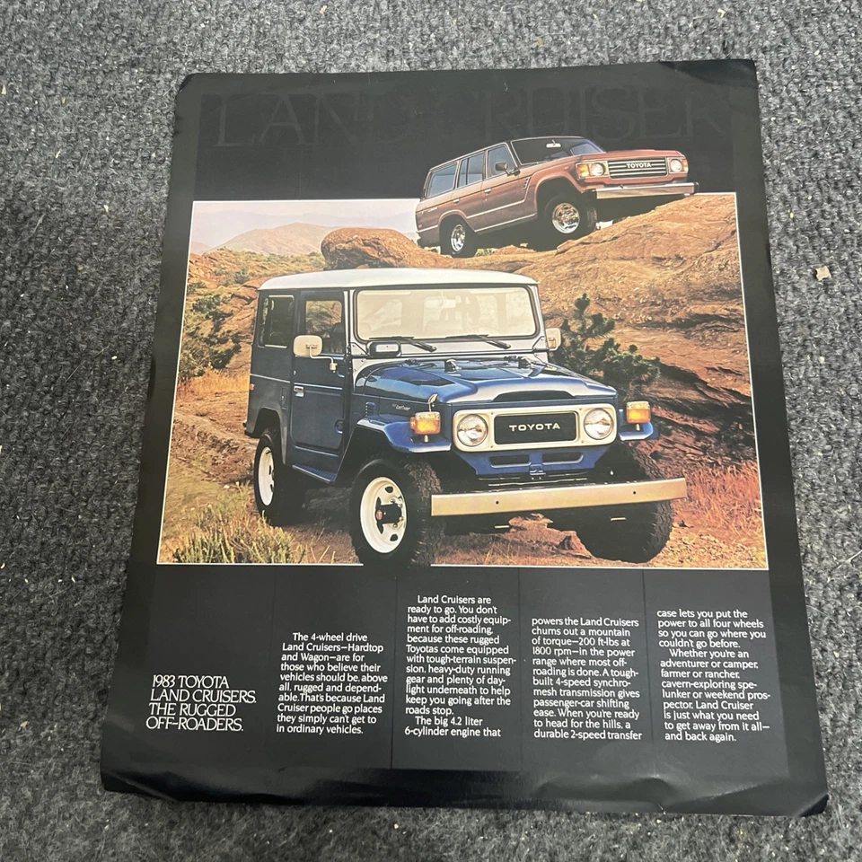 Folleto de hoja de especificaciones Toyota Land Cruiser 1983 Foto 1 de 2