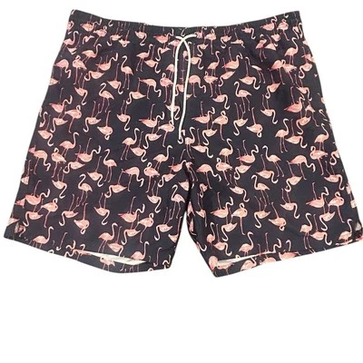 Old Navy Swim Shorts Men's 2XL Flamingo Print Trunks Quick-Dry Lined Pockets NEW - Image 1 of 4