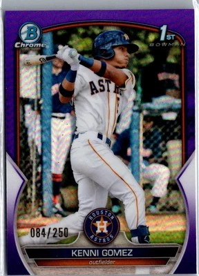 2023 Bowman Kenni Gomez Chrome Purple Refractor 1st # /250 Astros - Image 1 of 2
