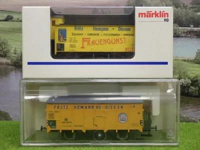 Märklin Fleischmann H0ß 2 x Freight Cars Fritz Homann Dissen Original Packaging (VP) D0972 - Image 1 of 4