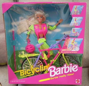 Bicyclin' Barbie Mattel Bicycle Helmet & Riding Accessories # 11689 NRFB 1995 - Picture 1 of 7