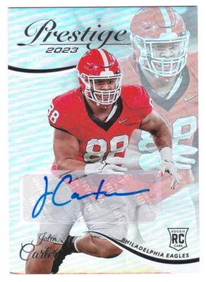 Panini Prestige Jalen Carter Auto RC #344 2023 Xtra Points Signatures Premium Foto 1 de 2