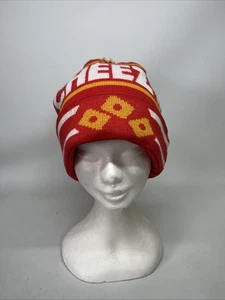 Cheez-It Red White and Yellow Beanie with Pom Pom 100% Acrylic - Foto 1 di 4