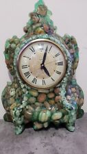 Vintage Lanshire Resin Green w/ Stone Mantle Classic Vomit Clock Tested&Working