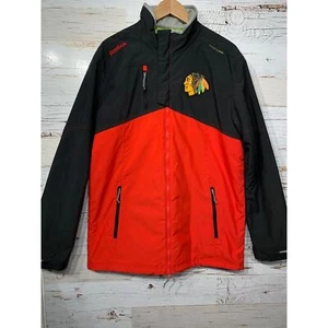 Chicago Blackhawks Jacket Puffer Men's Medium Reebok Center Ice Quilt Lined NHL - Picture 1 of 6