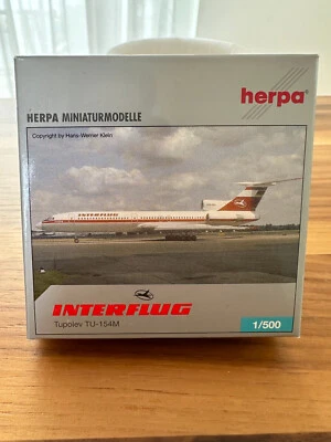 Herpa Wings 514033 Interflug Tupolev TU-154M 1:500 Modell OVP DDR selten DDR-SFA - Bild 1 von 4