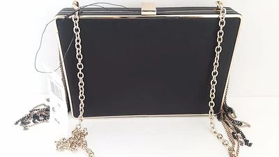 Sondra Roberts Fringe Box Clutch Black - Image 1 of 4