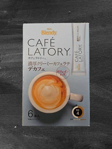 AGF Blendy Cafe Latory Stick Creamy Cafe Latte Decaf 6 sticks 2.1 oz - Japan - Picture 1 of 5