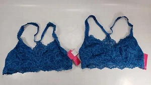 Xhilaration Racerback Bralette - Jazzy Turquoise Lace  - 2 Pack - Picture 1 of 7