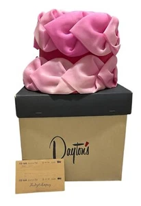 Sombrero de cubo vintage años 60 Daytons Store pétalo rosa moda caja original 1964 - Imagen 1 de 10
