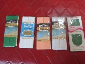 Menge von fünf VERSCHIEDENEN FARBEN Baumwolle/Polyester 1" EINFACHFALTE SCHRÄGBAND - #F6 - Bild 1 von 2