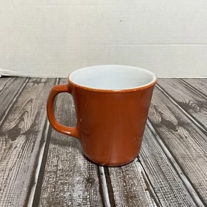 Vintage PYREX Burnt Orange Glass Coffee Cup Mug Corning USA D-Handle - Picture 1 of 6