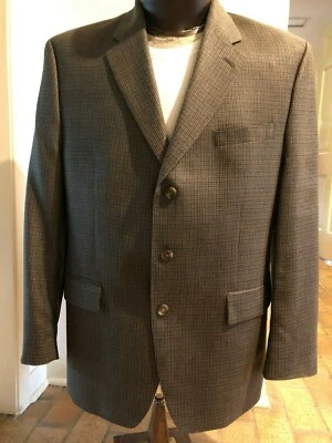 Спортивное пальто Ralph Lauren Black Label Houndstooth на 3 пуговицах 44R зеленое темно-коричневое - Изображение 1 из 4