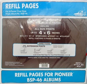 Pioneer Black Refill Pages for BSP-46 X-Pando Album Post - 5 sheets/10 pages - Picture 1 of 1