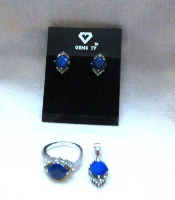 Gems TV Lapis Lazuli Earring, Ring, Pendant set - Изображение 1 из 4