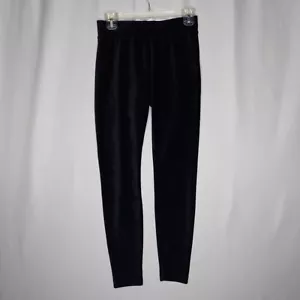 J Jill Velvet Stretch Pants Women XS Ribbed Black Velour Elastic Waist Pullon - Picture 1 of 8