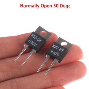 2Pcs  Normally Open Thermal Switch Temperature Sensor Thermostat KSD-01F 50YUJF