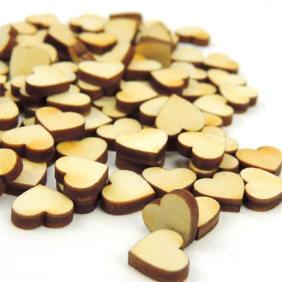 50 Wooden Hearts in Various Sizes Decoration Craft Wedding Valentine's Day - Image 1 of 4