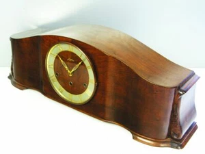 PURE ART DECO WESTMINSTER CHIMING MANTEL CLOCK JUNGHANS BLACK FOREST GERMANY - Picture 1 of 9