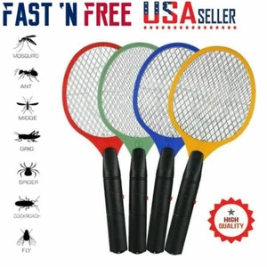 Electric Mosquito Fly Swatter Handheld Zapper Killer Bug Pest Insect Wasp Racket - Picture 1 of 17