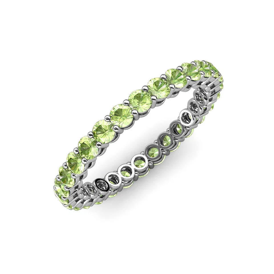 TriJewels Peridot Shared Prong Womens Eternity Ring 1.70 ctw* 14K Gold JP:149718 - Image 1 of 1