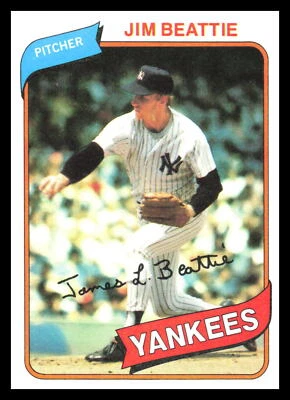 1980 Topps Jim Beattie #334New York Yankees VG 4L - Image 1 of 2