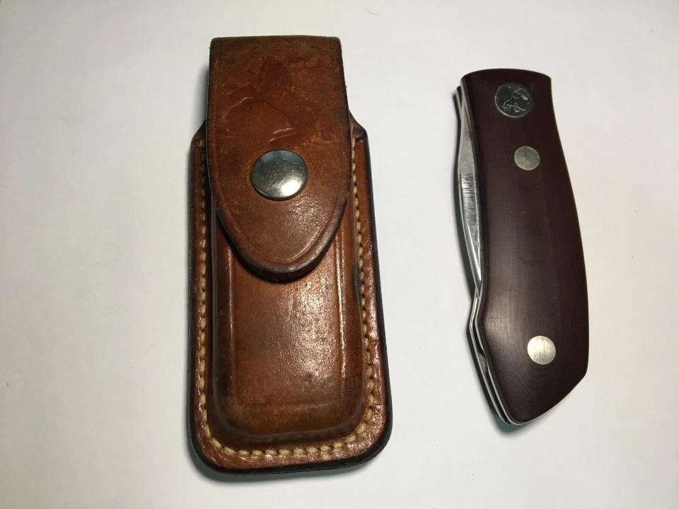 Vintage Colt U1050 Barry Wood Fold Away Knife and Sheath - Image 1 of 4