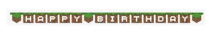 MINECRAFT gamers Happy Birthday Party JOINTED LETTER BANNER creeper video game - Picture 1 of 1
