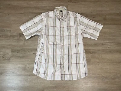 Camisa informal de manga corta con botones a cuadros beige oxidado talla 2XL XXL para hombre Foto 1 de 4