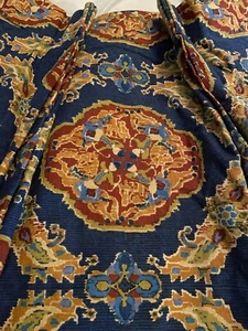 2 Vintage Print men with horses hunter Pattern Heavy Great Quality Fabric Drapes - Picture 1 of 4