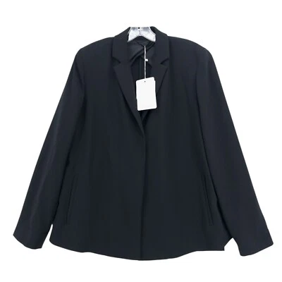 Chaqueta Negra Marina Rinaldi Voyage Nueva con Etiquetas Aberturas Laterales Talla US 12 Foto 1 de 4