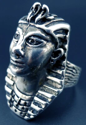 Pharaoh Ring Vintage Biker MC / Heavy Metal NEW Made In USA Egyptian Nemes Cobra - Image 1 of 4