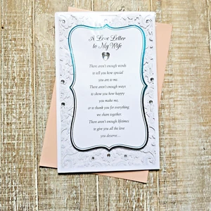 Mother's Day Card For Wife Love Letter Glitter Jewel White American Greetings - Picture 1 of 11