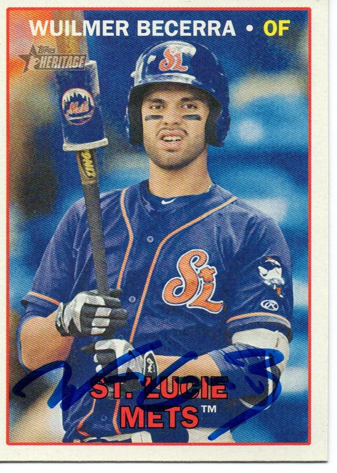 Wuilmer Becerra New York Mets 2016 Topps Heritage Minors Signed Card - Image 1 of 1
