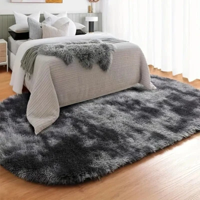 Alfombra de dormitorio súper suave, alfombra grande de felpa, antideslizante lavable a máquina 160x80 cm Foto 1 de 4