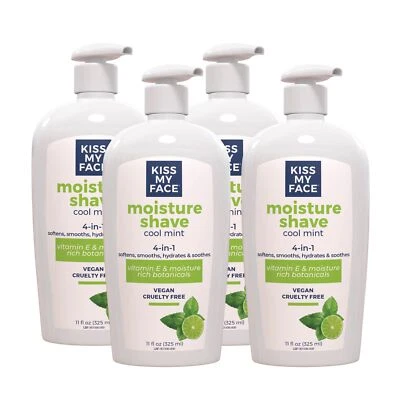 Crema de afeitar Kiss My Face 4 en 1 sin fragancia fresca como nueva 11 fl oz paquete de 4 Foto 1 de 4