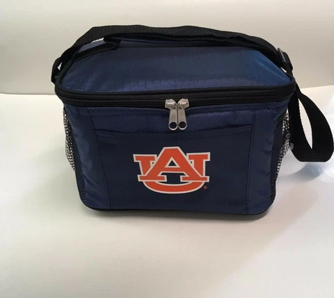 New NCAA Auburn Tigers Insulated Lunch Cooler/ Zip Closure Cover