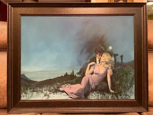 HOWARD ROGERS ORIGINAL ÖLGEMÄLDE 20X27 ""ABENDROMANTIK"" SCHÖNER RAHMEN! - Bild 1 von 5