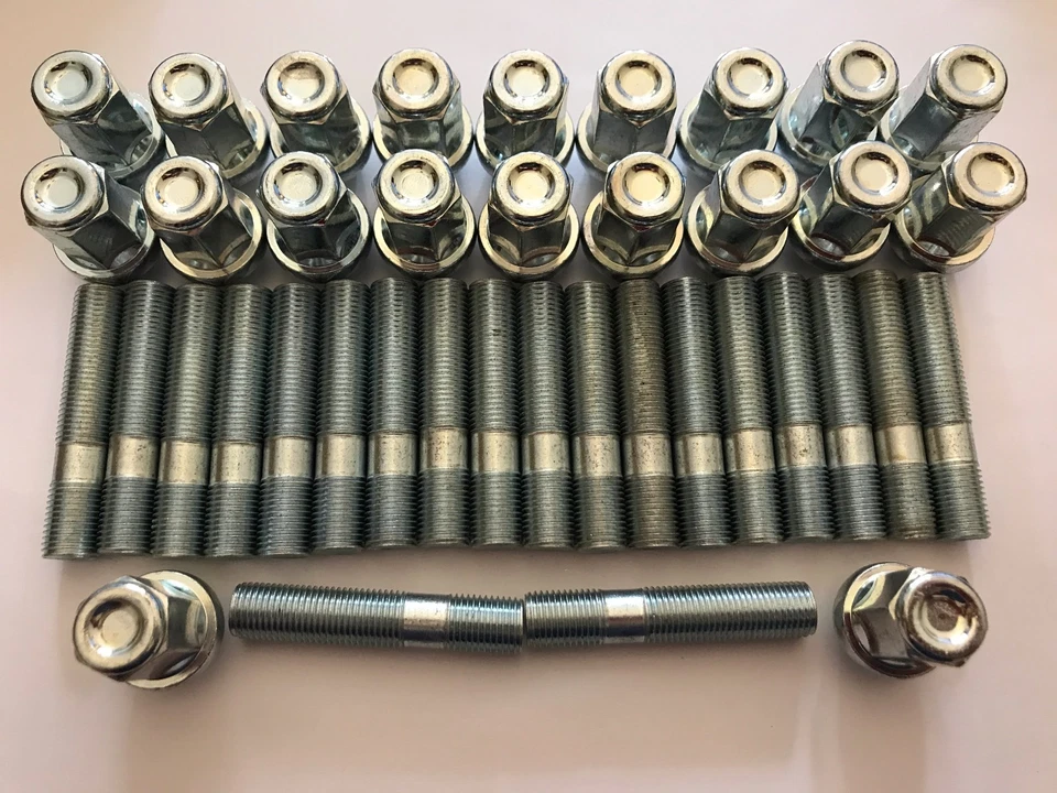 20 X M12X1.5 ALLOY WHEEL STUDS + NUT CONVERSION 50mm LONG FITS VAUXHALL 65.1 1 - Image 1 of 1