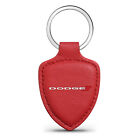 Dodge Soft Real Red Leather Shield-Style Key Chain
